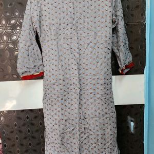 Grey Kurta Set With Palazzo & Dupatta