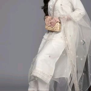 INDO ERA EthnicEmbroidered Kurta With Trousers Dup