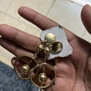 Golden Metal Earrings