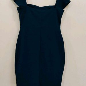 Athena Blue Curvy Fitted Sweetheart Neck Dress