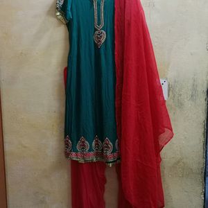 Women's A-line Frock Suit salwar Dupatta