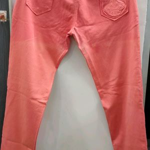 Peach Color Mid rise Ankle Length Jeans