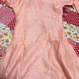 Pink Mirror Work Kurti