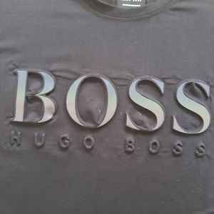 BOSS Reflective And Embossed Logo T-Shirt in Black