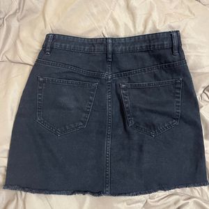 Zara Cut Off Mini Denim Skirt