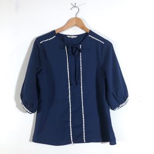 Miss Chase Navy Blue Casual Top (Women’s)