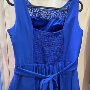 Designer Long Sleeveless Blue Gown