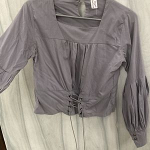 Grey Western Top