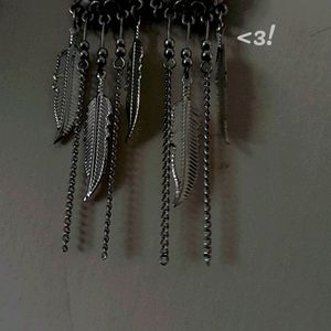 Silver Earrings In Black Effect