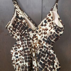 Brown Animal Print Swimsuit