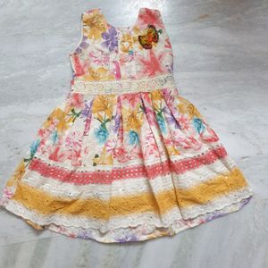 Multicolor Butterfly Floral Kids Dress