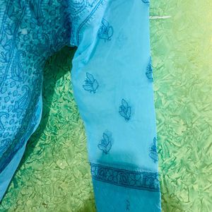 New Lakhnvi Blue Kurta