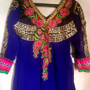 Ethnic navy Blue Anarkali Embroidery gown