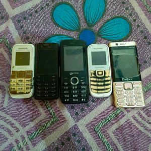 5 Pieces Not Working Repairable Keypad Phones