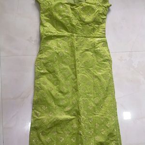 Pista Green Kurta With Palazzo And Dupatta