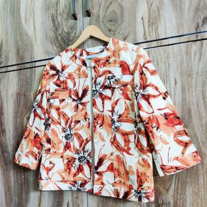 Light Brown Printed Coat Size-36-38