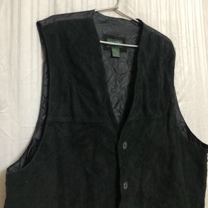 Saddlebred Black Leather Waistcoat