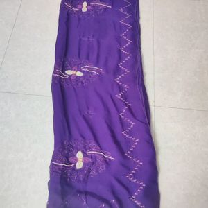 Embroidered Pearl Saree