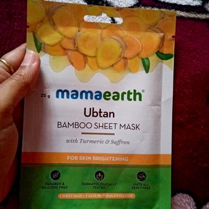 dMama Earth Ubtan Bamboo Sheet Mask With Turmeric