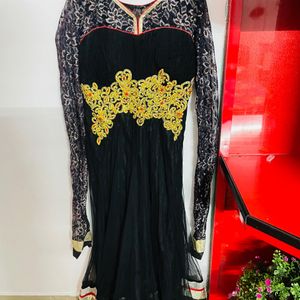 Heavy Worked Black Gown