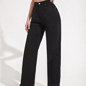 Grab Before Gone Straight Loose Black Denim Jeans