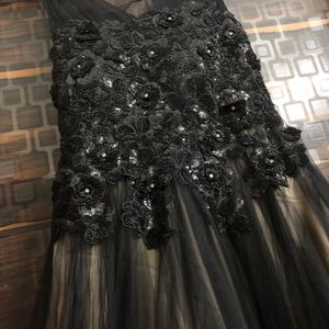 Black Handwork Gown