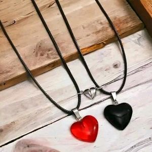 Two Magnetic Glass Heart Necklace!