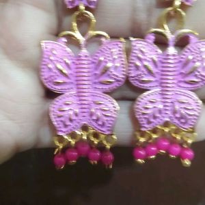 Pink Butterfly Earrings For Girls And Women