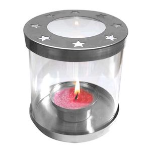 Stainless Steel Akhand Diya With Borosilicate Glas