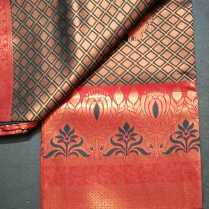 Beautiful Kerala Silk Saree With Blouse Piece