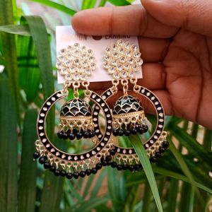 Meenakari Hoop Jhumka Earing