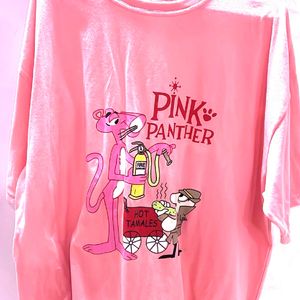 T-shirt With Cartoon Print (Pink Panther )