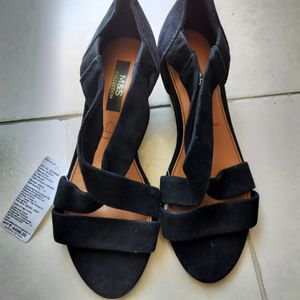 Suede Wedge Open Toe Sandals