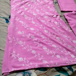 Magenta Colour Kurta Pant Dupatta XXL