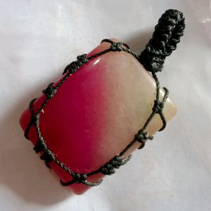 Pink And White Onyx Agate Pendant