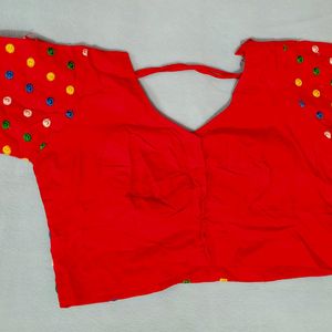 Red Embroidery Blouse