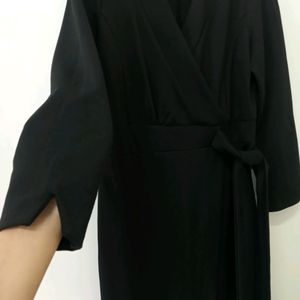 Black Wrapped Design Dress