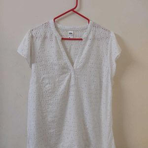 Daily Wear Cotton White Tunic Top