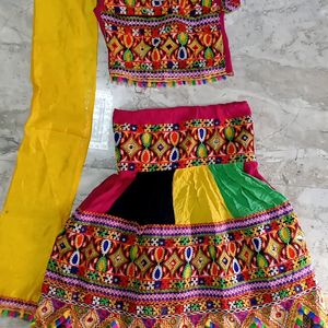 Multi Colour Heavy Work Ghagra Choli With Dupatta