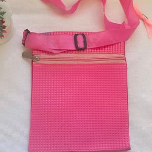 Pink 3D Eyes Sling Bag