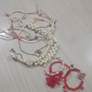 4 Bracelets 6 Korean  Necklace Set