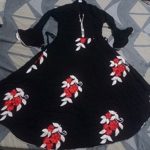 Beautiful Black Frock With Plazo