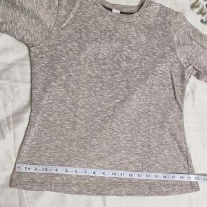 The Label Life Brand Grey Cotton Cold Shoulder Top