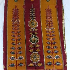 Matka Saree With Designer Blouse