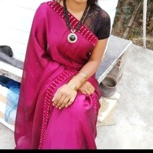 Maroon Chiffon Saree