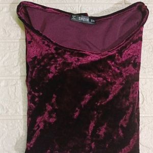 Shein Maroon Velvet Top