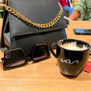 Black Classic Aesthetic Sling+Hand Bag For Women