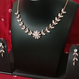 Rose gold diamond necklace