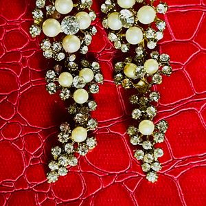 Golden Stone Party Wear Earrings