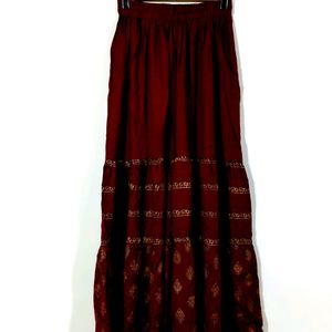 Maroon Printed Kurta Set (Women)